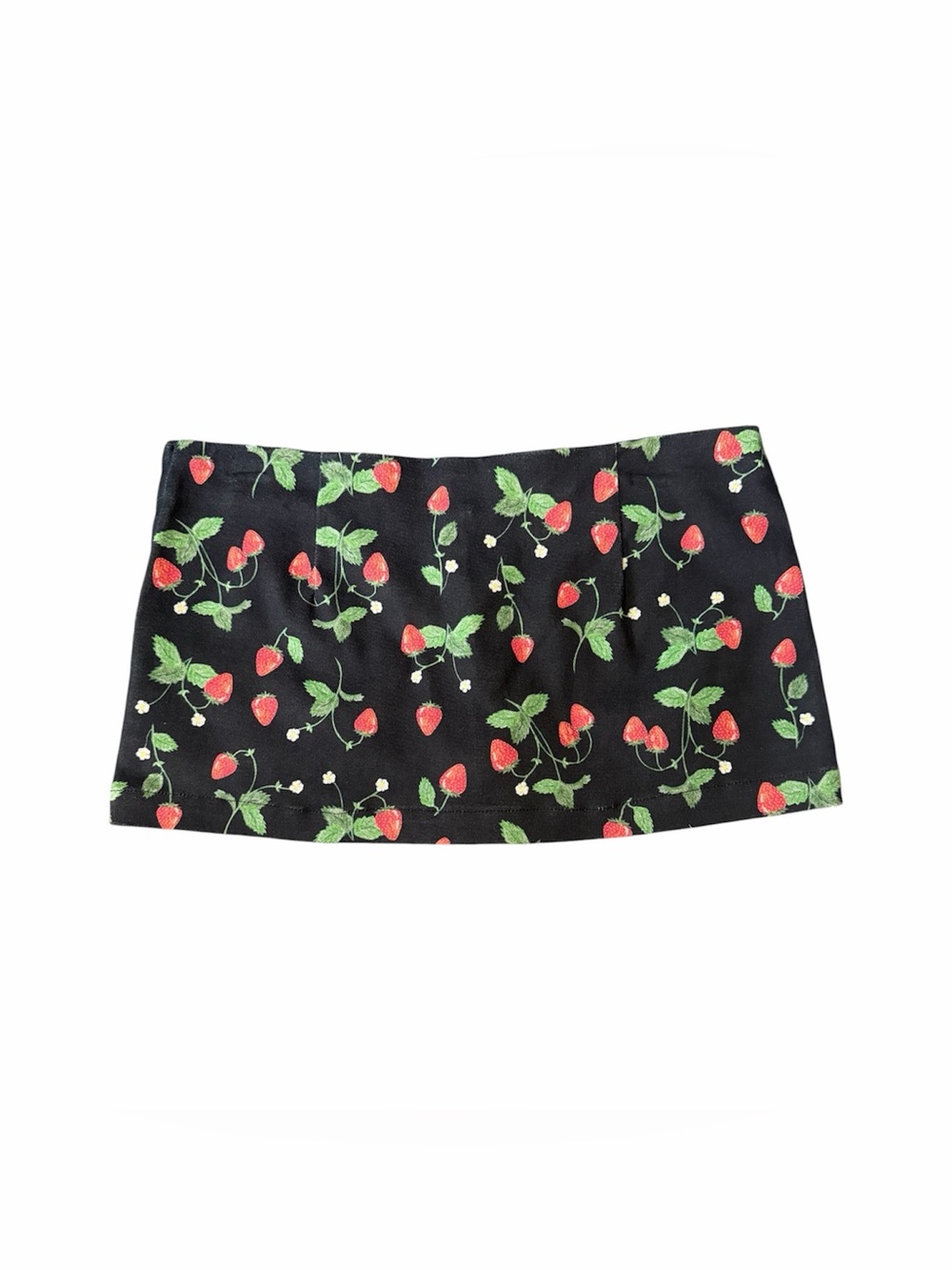 Bailey Rose NWT Black Strawberry Print Mini Skort Zip Closure Coquette Size M